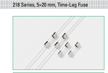 218 系列 - 符合IEC規范的5x20mm延時型玻璃管保險絲